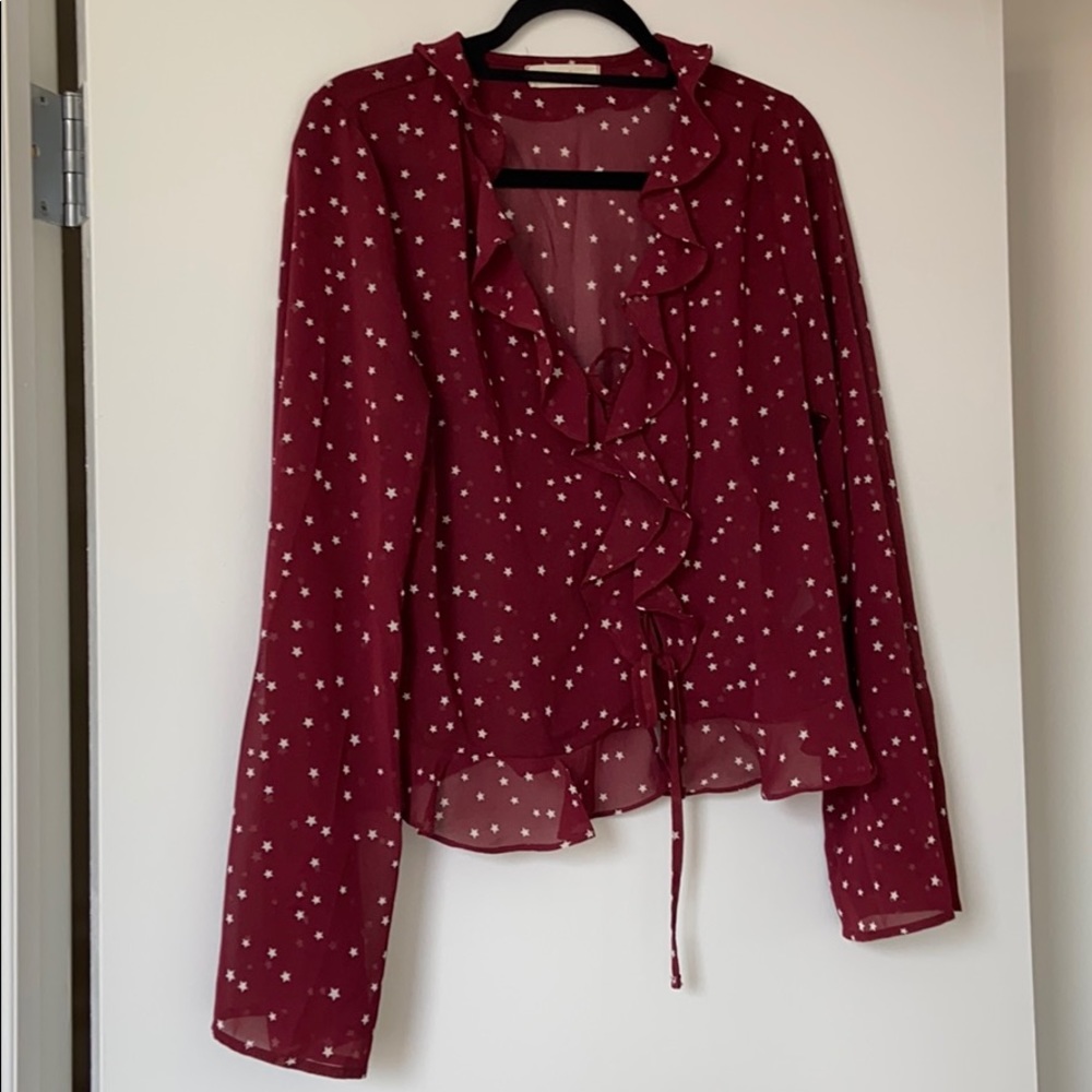 Red and White star long sleeve